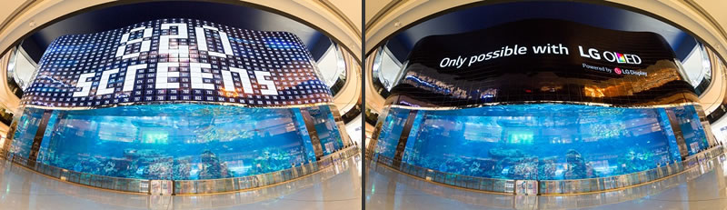 il più grande video wall OLED signage al mondo