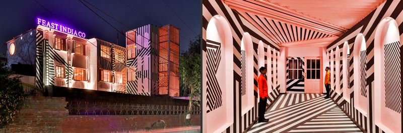 progetto ristorante Pink Zebra Kanpur India Renesa Architecture Design