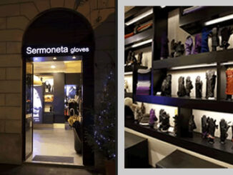 Facciate e interno del negozio Sermoneta Gloves a Mlano