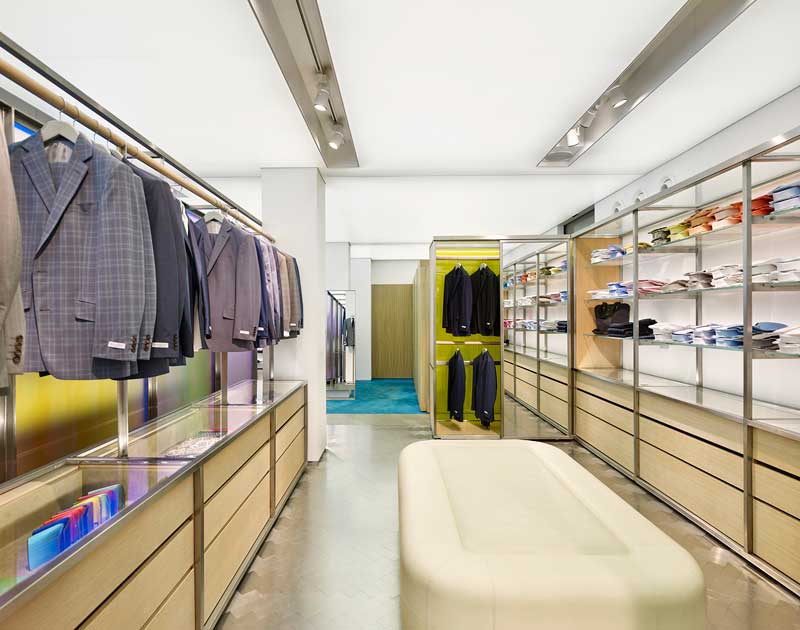 The new Richard James flagship store in Savile Row has just been completed by Andy Martin Architects