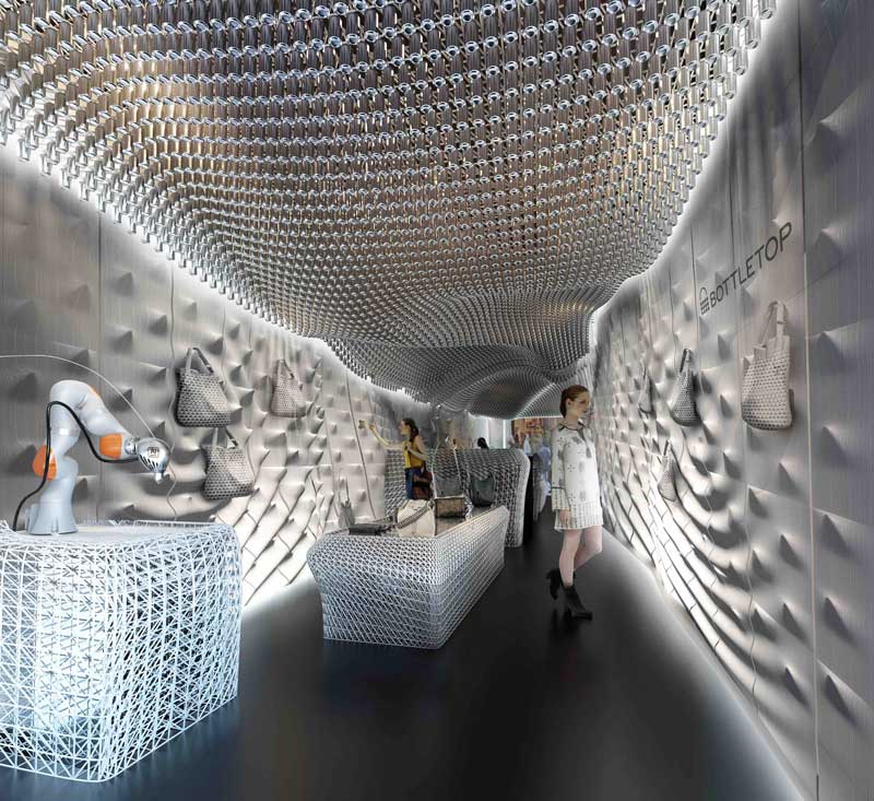 Bottletop Londra store stampa 3d