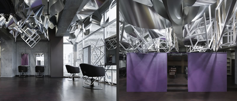 Moriyuki Ochiai designed the interior for the Crystalscape Beauty Salon In Tokyo