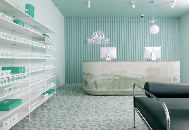 Sergio Mannino Studio designed the Medly pharmacy New York