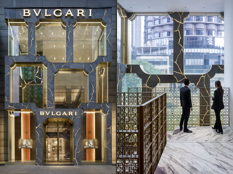 facciata del flagship store Bulgari a Kuala Lumpur