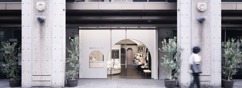 interior design della boutique Marlmarl di Kyoto l'architetto Atsushi Suzuki
