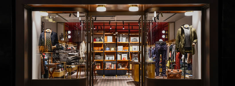 concept retail Slowear Venezia Tokyo progetto di Visual Display