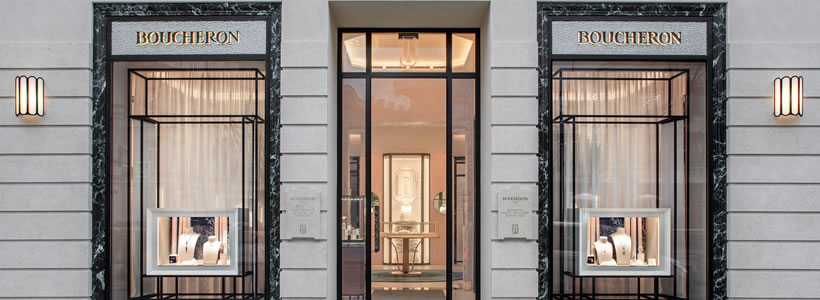 concept architettonico per la boutique Boucheron di Mosca