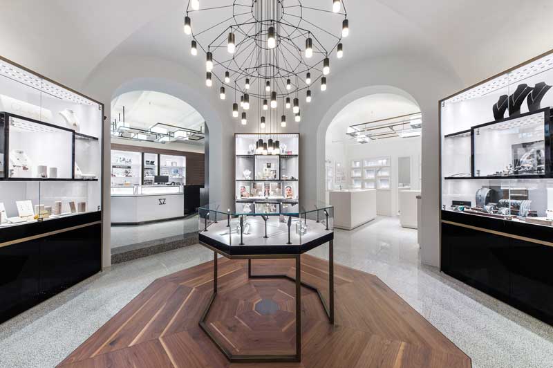 AMlab progetto di interior design gioielleria Cozzari
