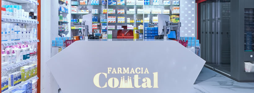Banco accoglienza della Comtal Pharmacy di Barcellona