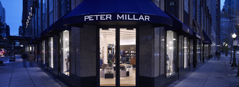 Jeffrey Hutchison & Associates honors Chicago architecture with the design of the new Peter Millar Store.