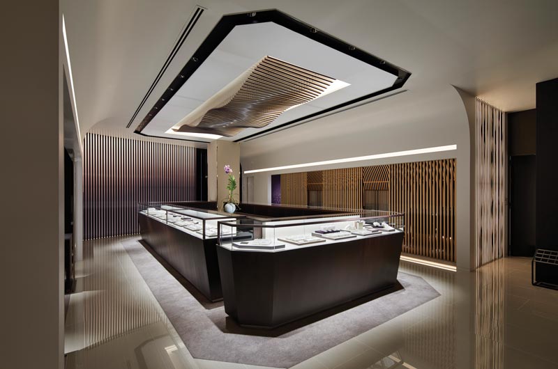 Ginza flagship store of NIWAKA, luxury jeweler from Kyoto - Interior design by GARDE Co., Ltd.