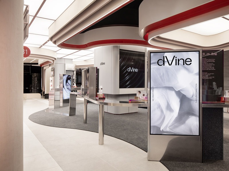 progetto di interior design per il beauty store dVine