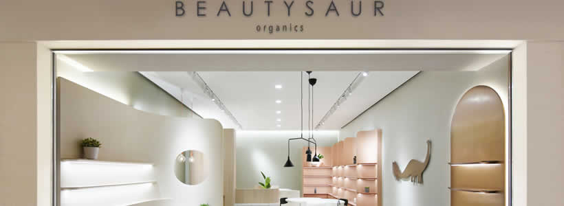 Bean Buro designed the Beautysaur Organics in Hong Kong