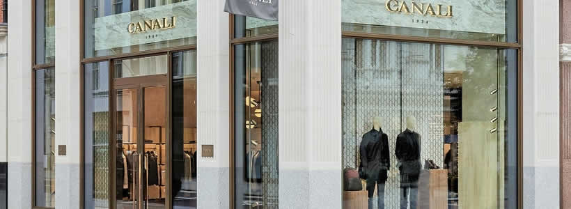 Il concept del nuovo flagship store Canali di Londra