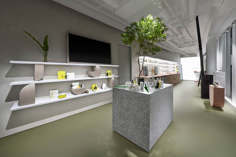 nendo designs the concept store for the skin care brand Athletia