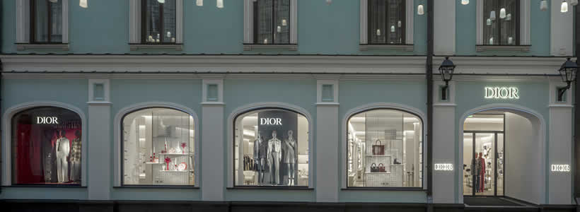progetto di rinnovo del flagship store Dior di Mosca