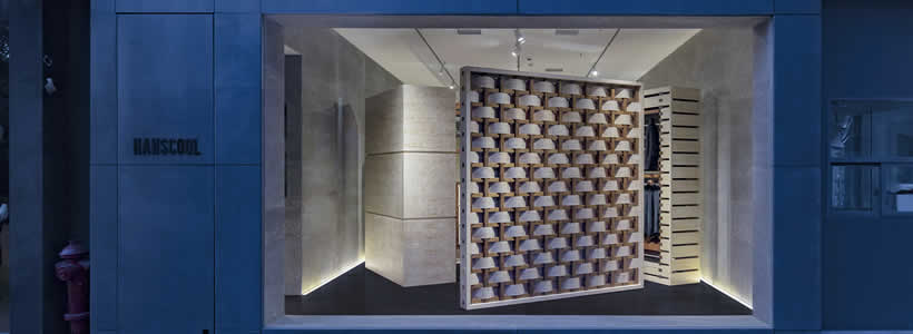 Lo Studio di interior design francese ARCHIEE ha progettato il concept per il marchio di abbigliamento maschile Hanscool