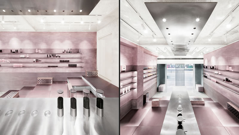 Progetto per il negozio di cosmetici Cosmetea curato dallo studio Nax Architects