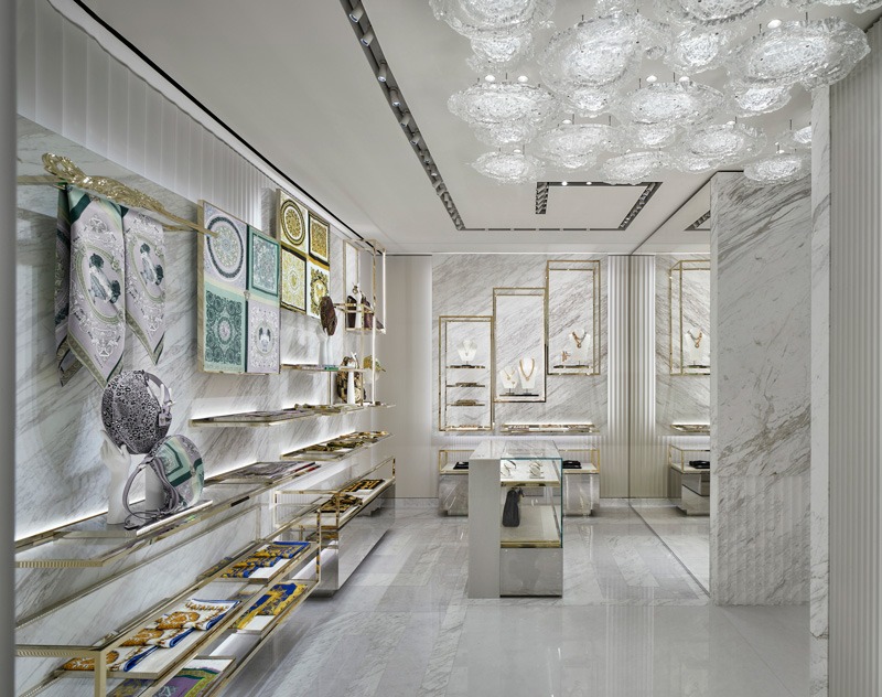Versace has opened a new flagship store on Rue Saint Honoré in Paris designed by Gwenael Nicolas, Curiosity. 