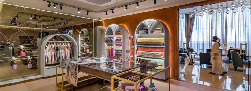 Progetto di interior per la boutique indiana NUEVA