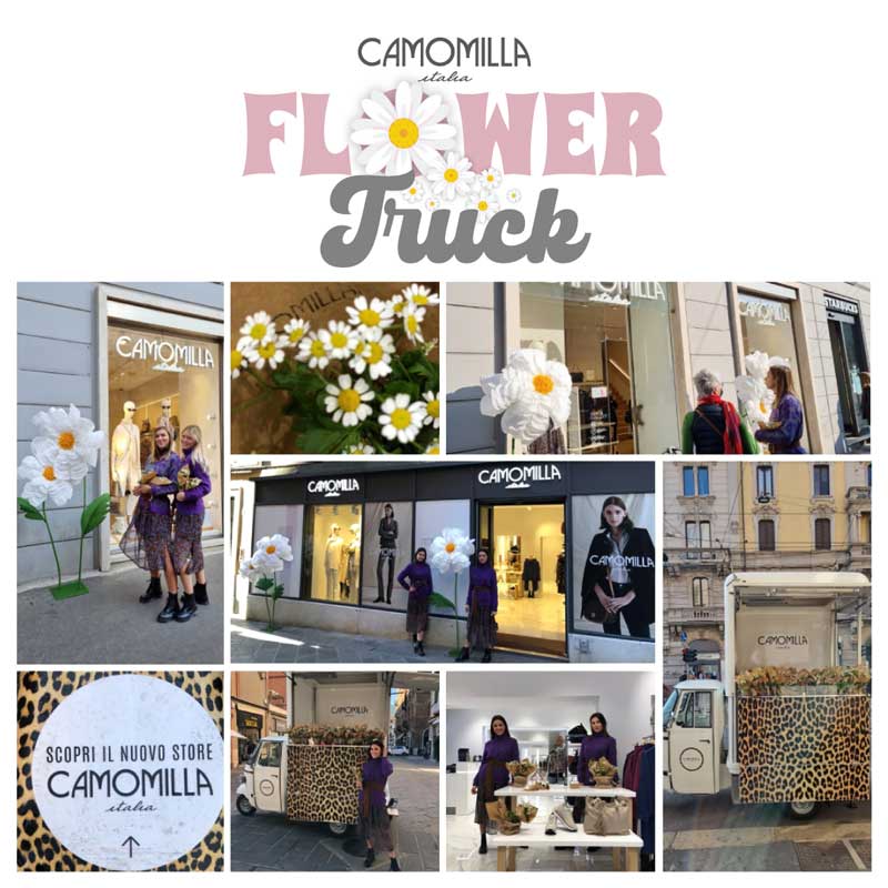 Con FLOWER TRUCK EVENT Camomilla Italia  accende i riflettori sui suoi punti vendita
