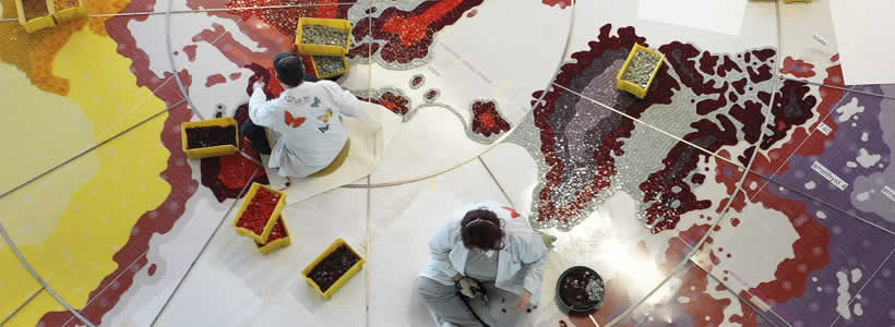 SICIS realizza un planisfero in mosaico da 400 mq