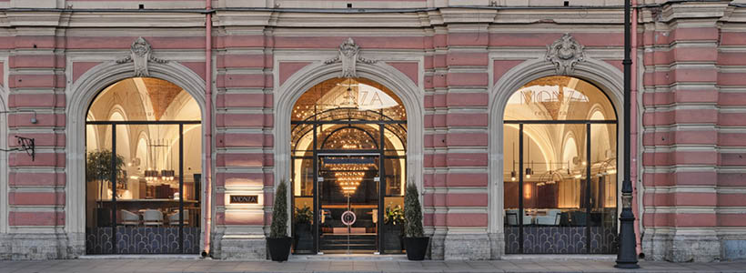 Interior design for the Monza restaurant in Saint-Petersburg