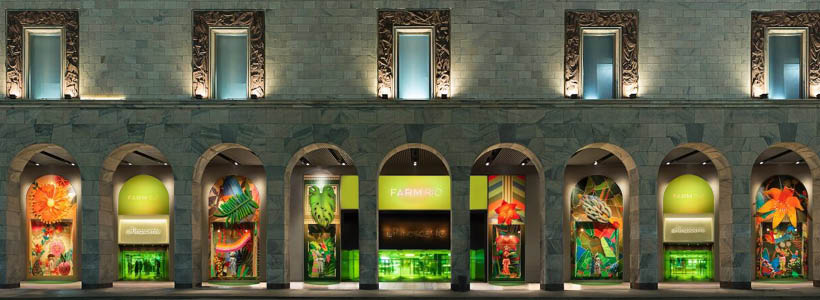 Farm Rio vetrine alla Rinascente Milano Duomo