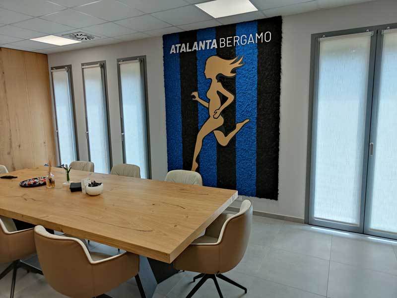 Pareti Benetti Moss negli uffici della Sede dell’Atalanta Calcio