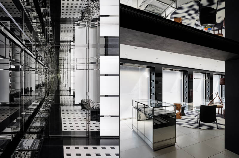 Casa Calvinluo Shanghai retail space with dining room and art lounge areas