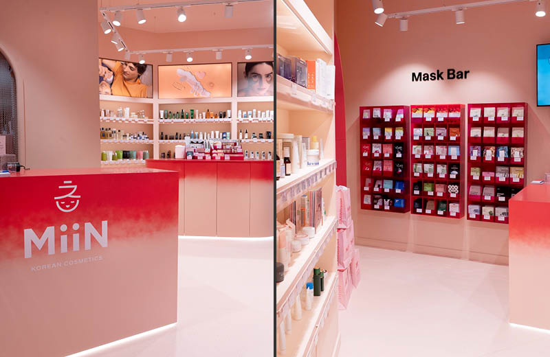 nuovo concept store Miin Cosmetics progettato da PPT Interiorismo