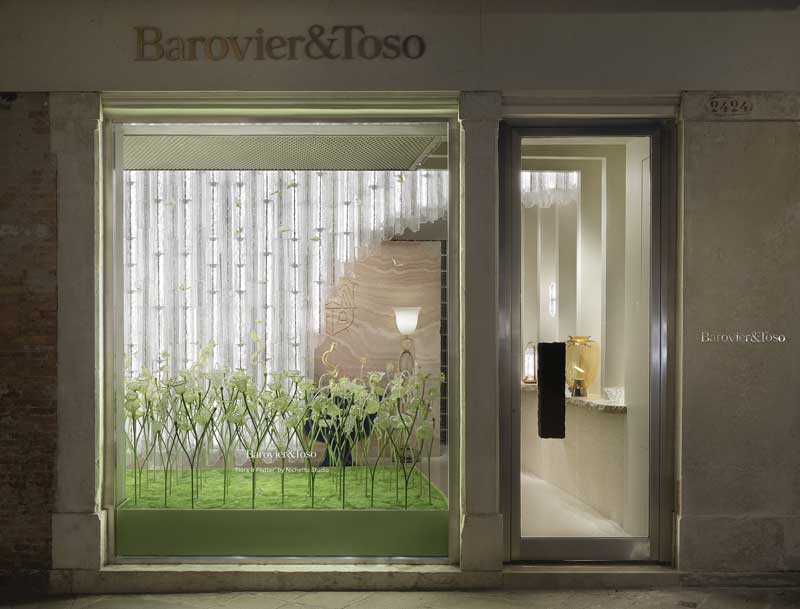vetrina boutique Barovier&Toso a Venezia