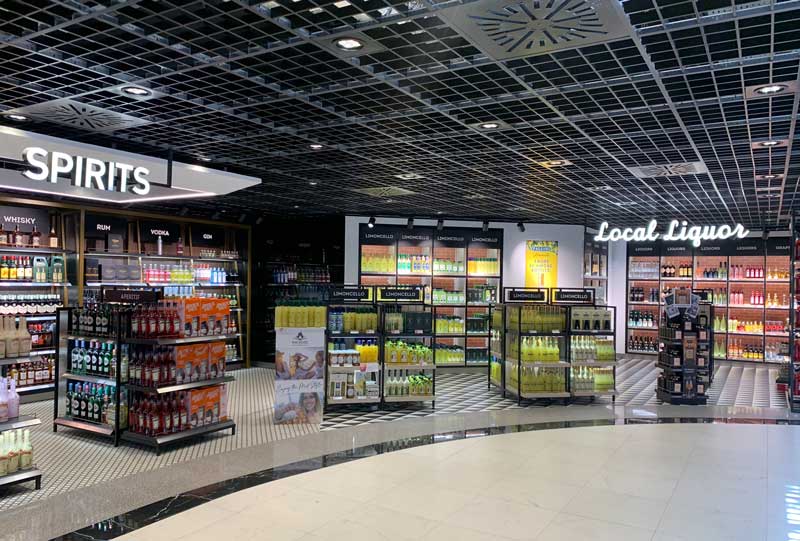 Duty free Milan Malpensa Airport T2 tobacconists and spirits area