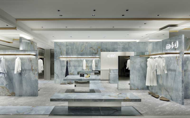 concept del nuovo negozio multimarca del brand m-i.d a Kobe