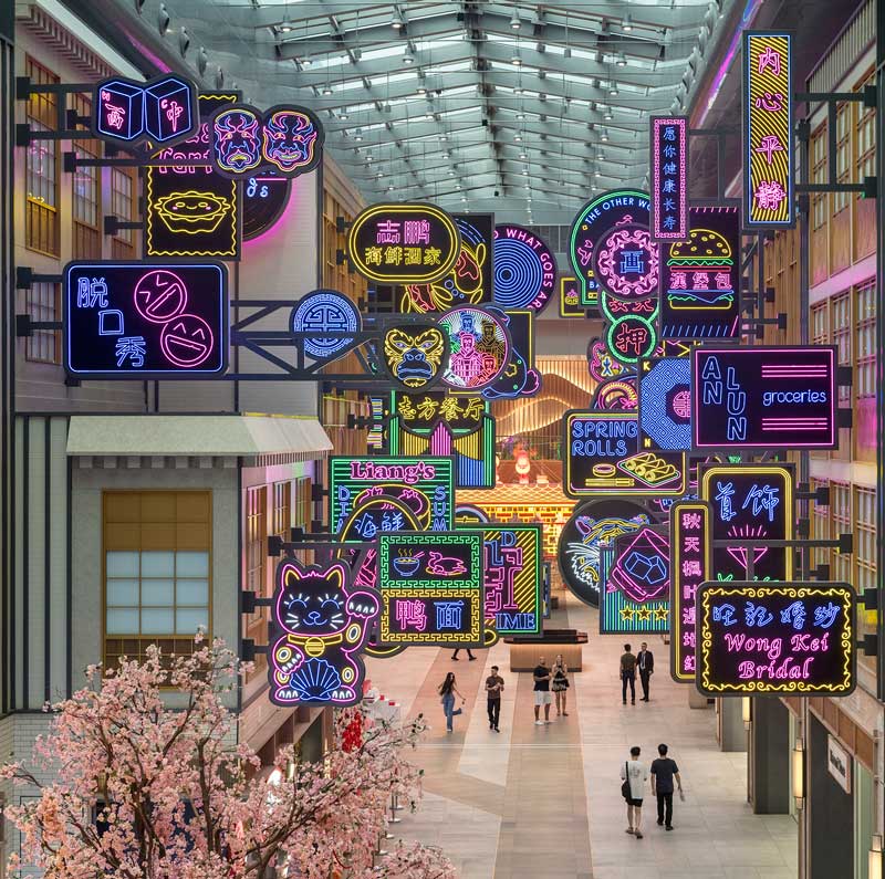 Neon city at Dubai Mall