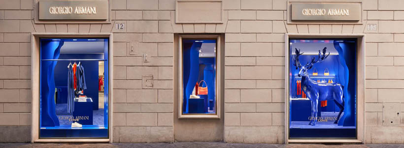 temporary store Giorgio Armani di via Borgognona 33 a Roma