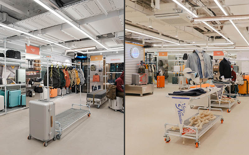 The primary concept of the World Wide (Seoul) store design revolves around 'movement' and 'change'