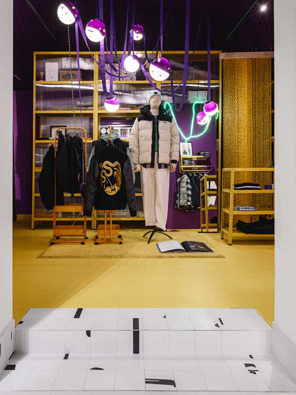 ambiente progettato prendendo ispirazione dal mondo streetwear
