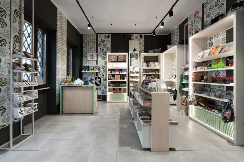 project to redesign the Electa bookshop in Rome