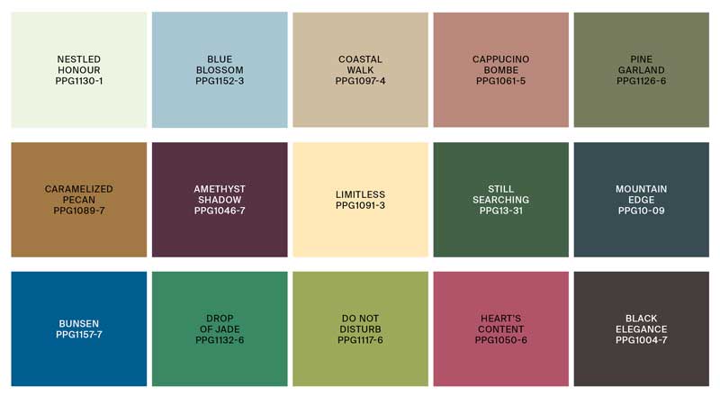 palette colori ispirata alla natura