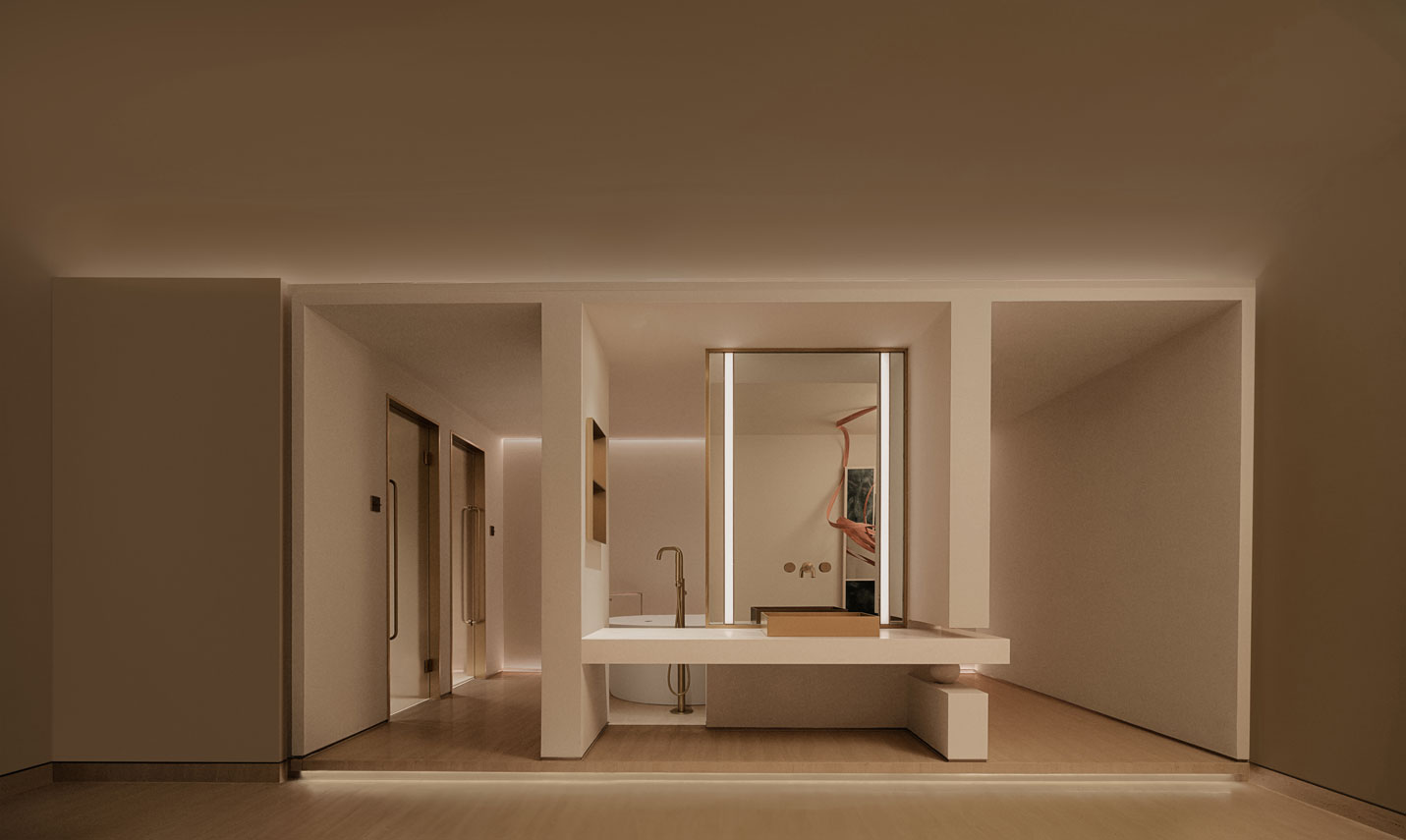 Curved partitions and continuous surfaces inside the Hoormem beauty center