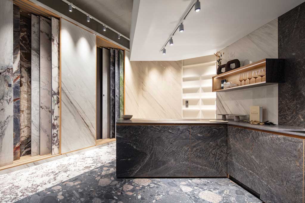 Kitchen area at ICG Gallery Berlin with contemporary finishes and functional layout
