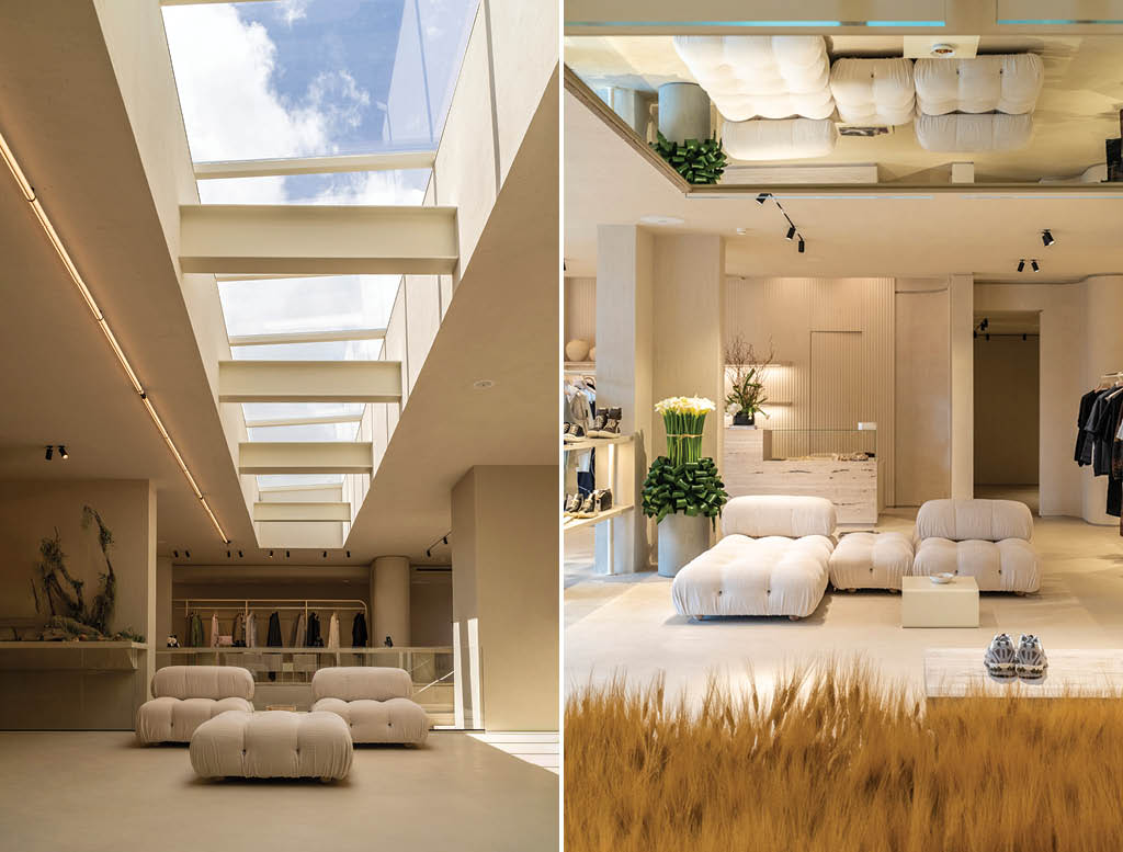 DIVINCENZO boutique designed by Studio Dueminimo retail space with architectural volumes