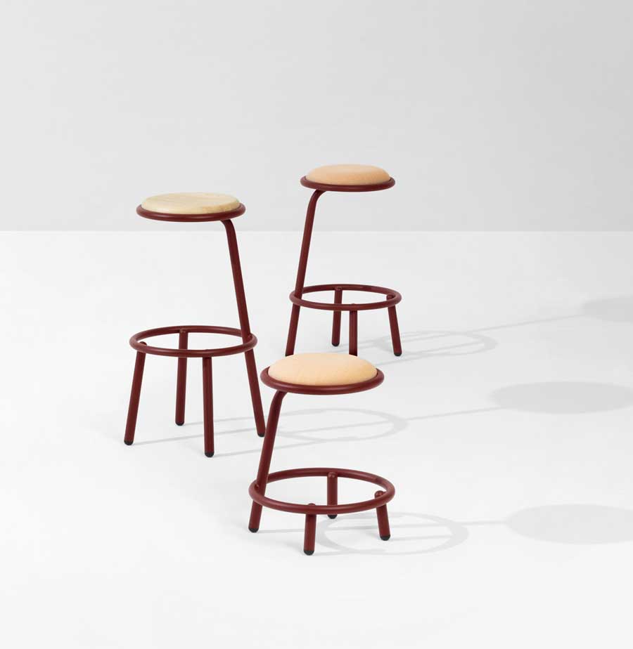 Midj Less, sgabello di design con struttura essenziale in metallo e seduta personalizzabile