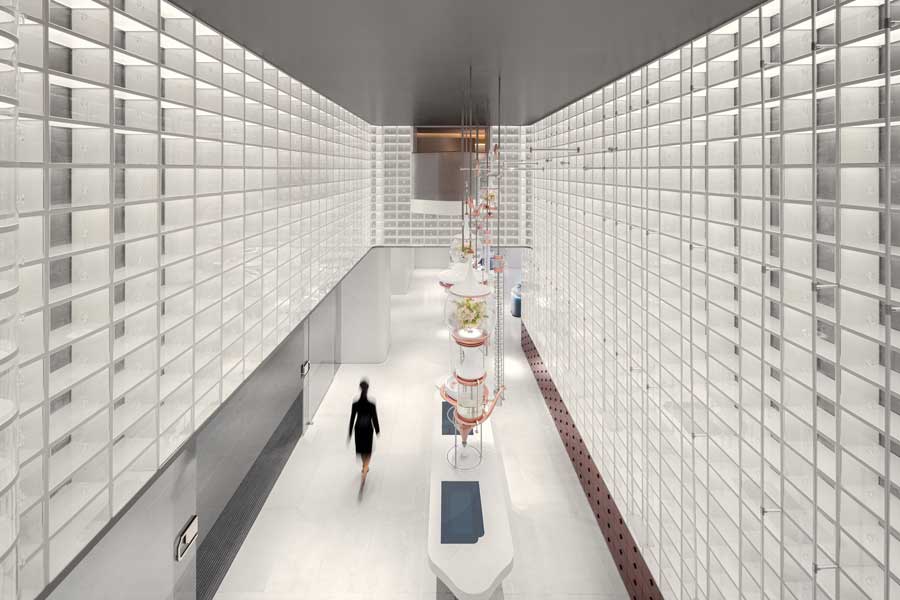 flagship store Florasis a Hangzhou con estetica cinese contemporanea