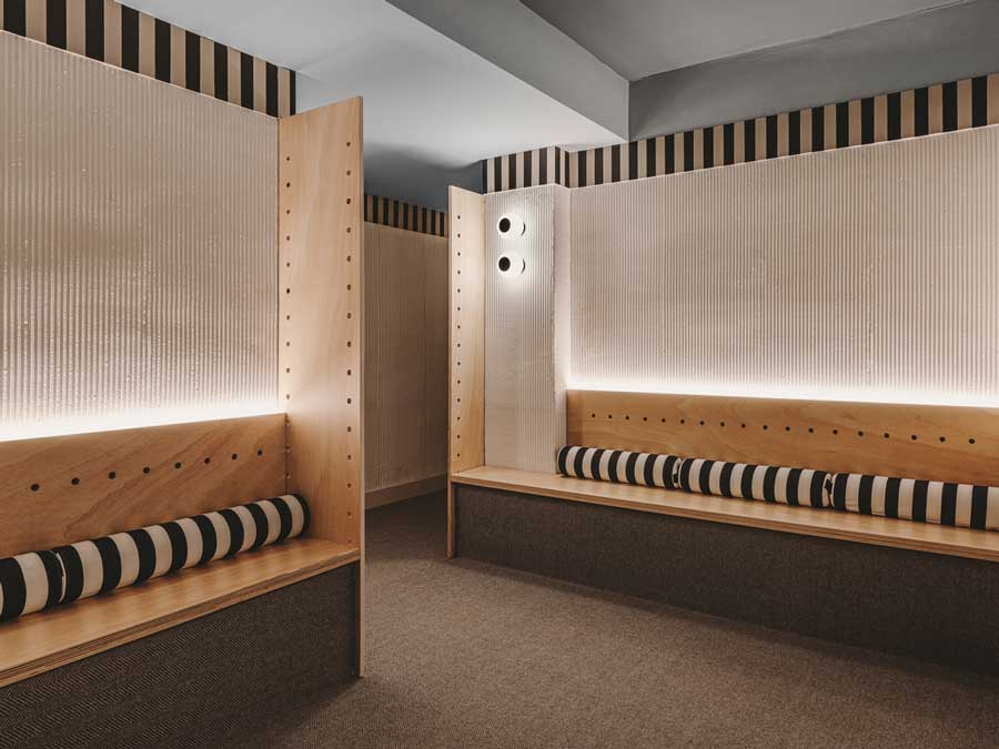 Interior concept with contrasting colors black white and blue tones in psychology center