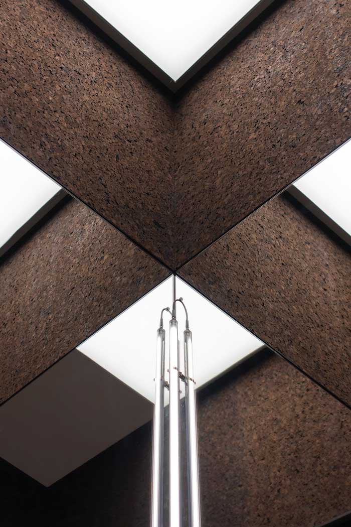 Cork ceiling