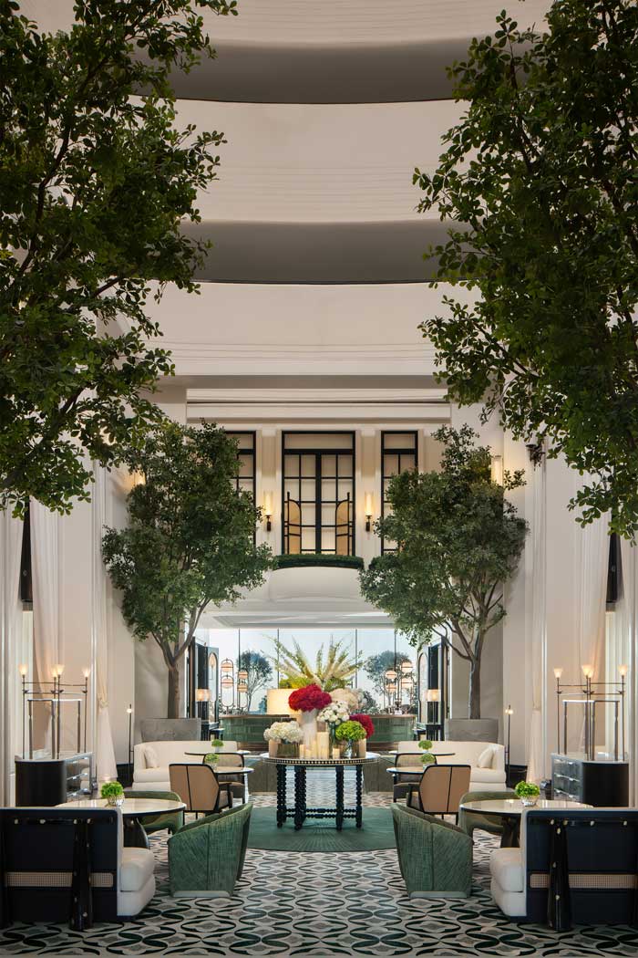Reception area of the Shangri-La Nanshan hotel in Shenzhen.