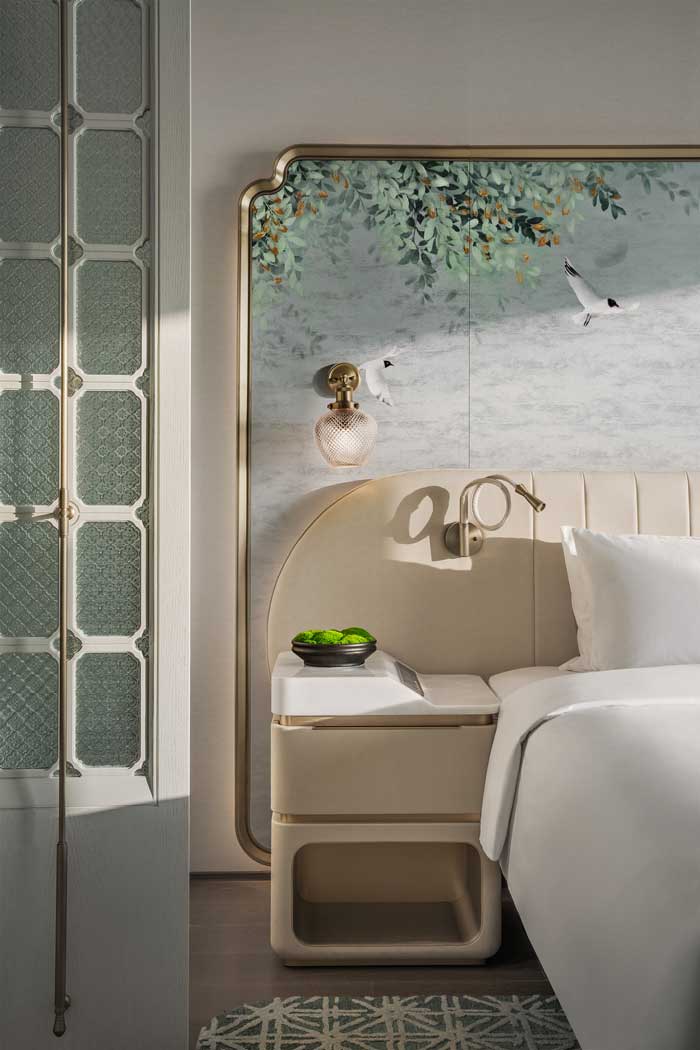 Detail of a guest room at the Shangri-La Nanshan hotel in Shenzhen, designed by CCD.
