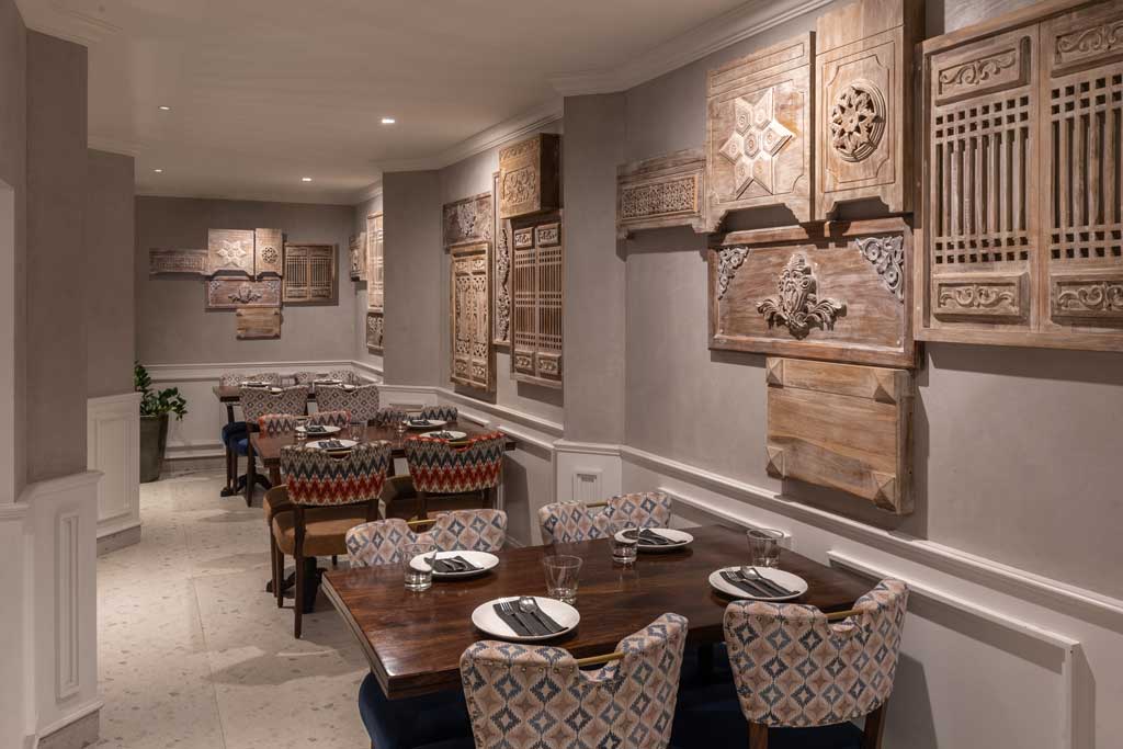 Renovated dining area at Bombay Brasserie in Mumbai